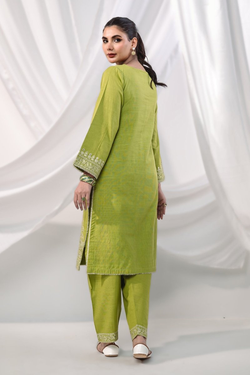 Mihrimah Embroidered Winter Khaddar Solids 2 Piece Suit MIH80 - Designer dhaage