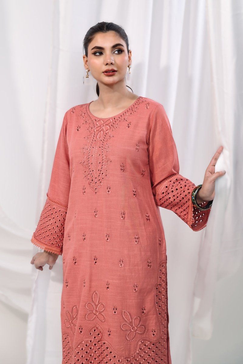 Mihrimah Embroidered Winter Khaddar Solids 2 Piece Suit MIH82 - Designer dhaage