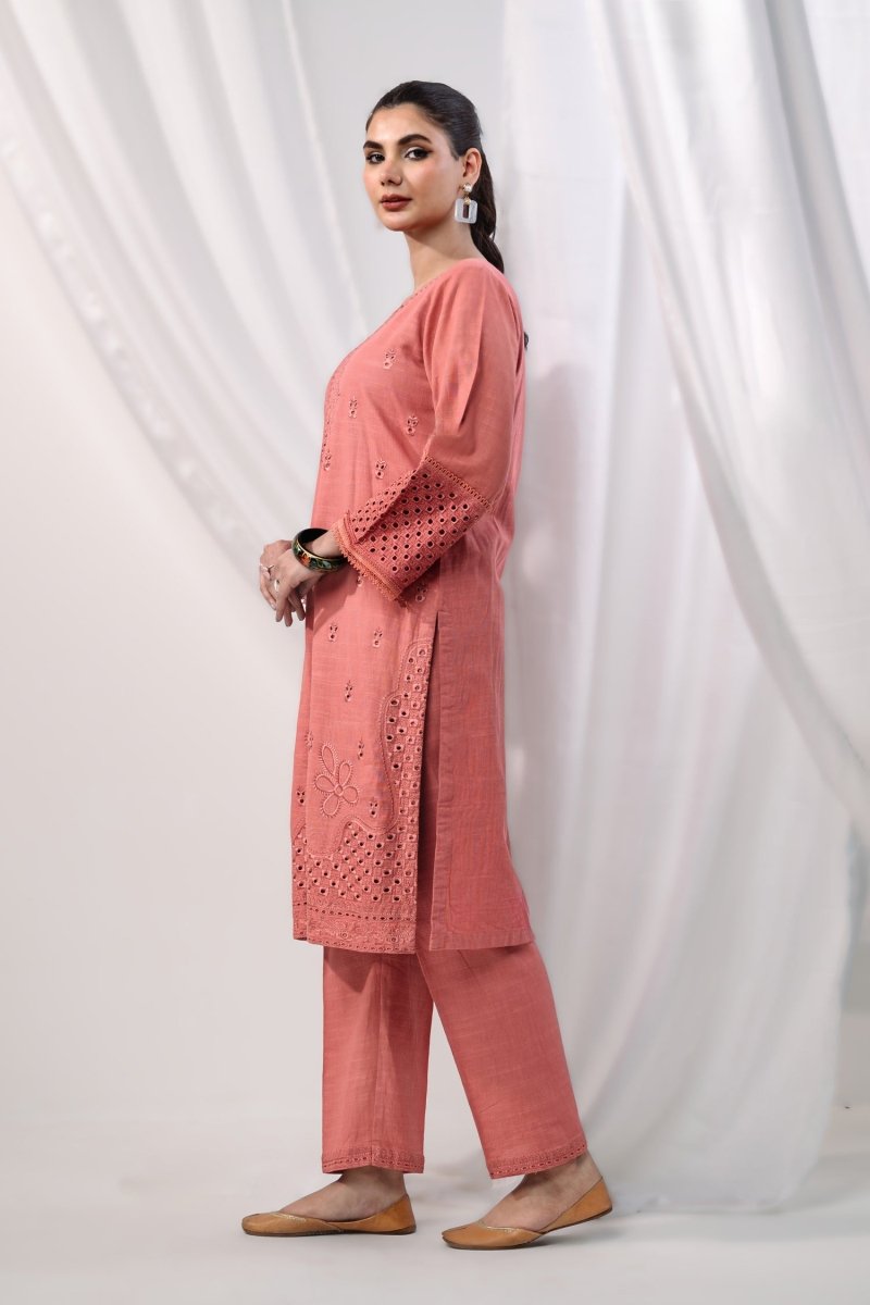 Mihrimah Embroidered Winter Khaddar Solids 2 Piece Suit MIH82 - Designer dhaage