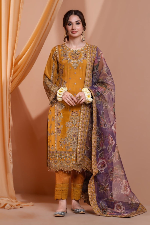 Mihrimah Luxury Raw Silk Pret MIH71 - Designer dhaage