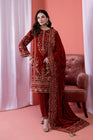 Mihrimah Luxury Velvet Wedding Wear Rust MIH86 - Designer dhaage