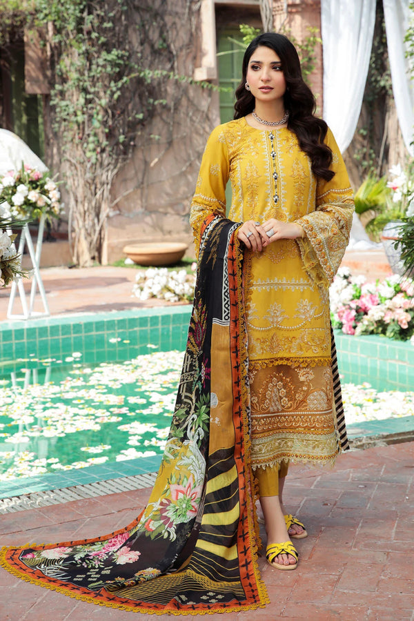 Motifz Embroidered Luxury Lawn 3 Piece Suit MOT02 - Designer dhaage