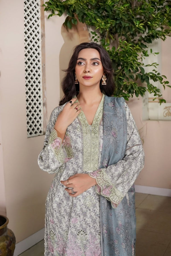 Munira Dhanak 3 Piece Pakistani Suit MUN586 - Designer dhaage