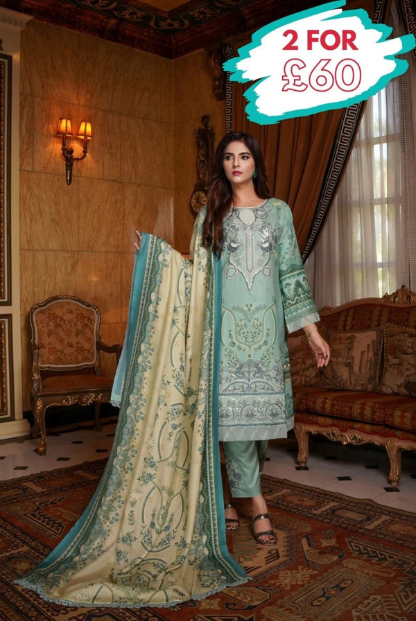 Munira Dhanak 3 Piece Pakistani Suit MUN587 - Designer dhaage