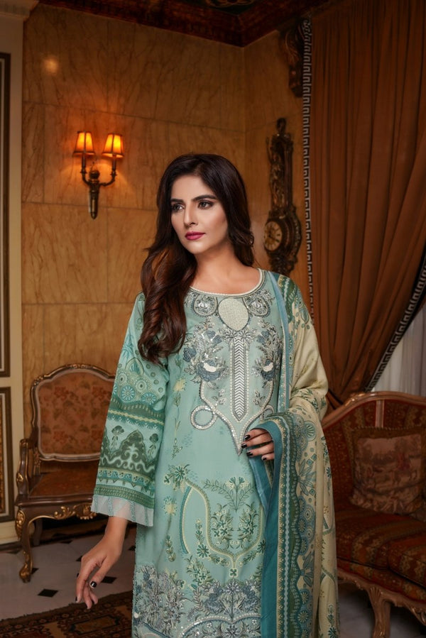 Munira Dhanak 3 Piece Pakistani Suit MUN587 - Designer dhaage