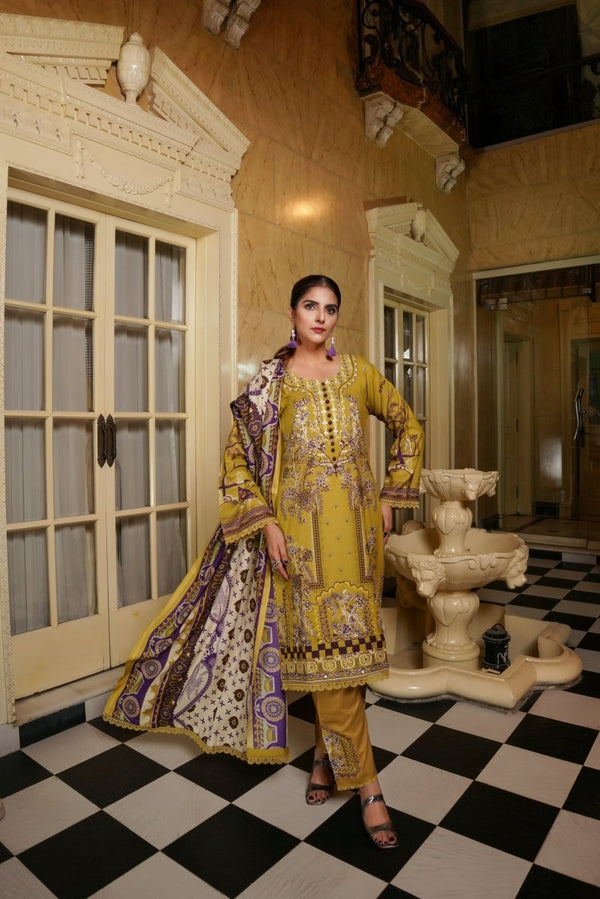 Munira Dhanak 3 Piece Pakistani Suit MUN593 - Designer dhaage