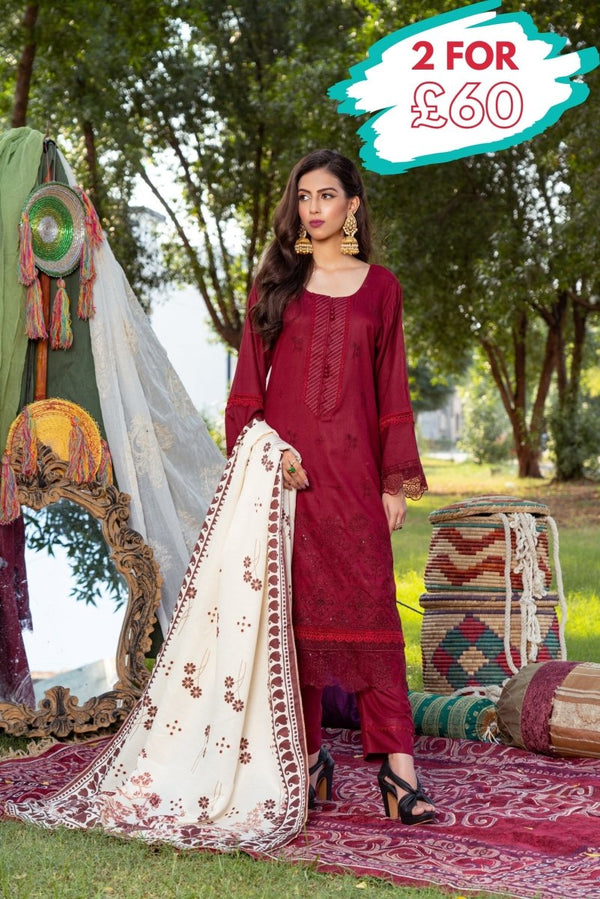 Munira Dhanak 3 Piece Pakistani Suit MUN602 - Designer dhaage