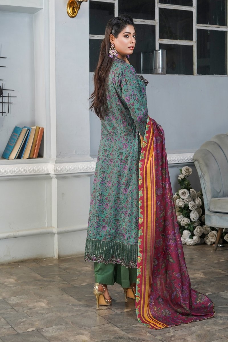 Munira Lawn 3 Piece Pakistani Frock MUN563-Designer dhaage