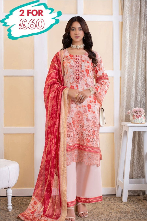Munira Lawn 3 Piece Pakistani Suit MUN566 - Designer dhaage