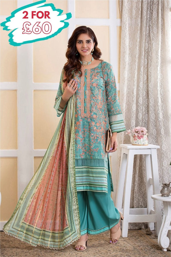 Munira Lawn 3 Piece Pakistani Suit MUN567 - Designer dhaage
