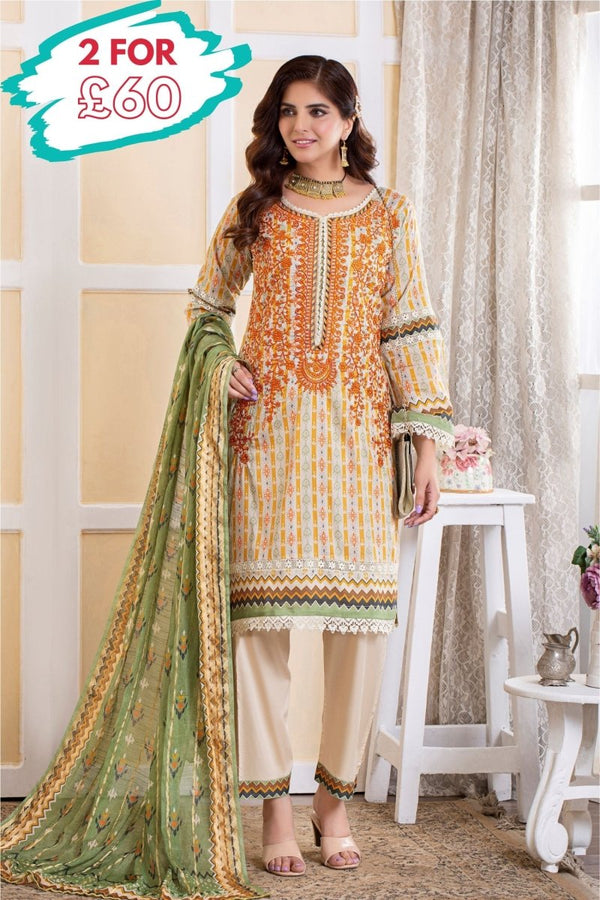 Munira Lawn 3 Piece Pakistani Suit MUN568 - Designer dhaage
