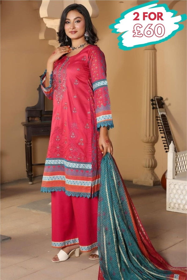 Munira Lawn 3 Piece Pakistani Suit MUN572 - Designer dhaage