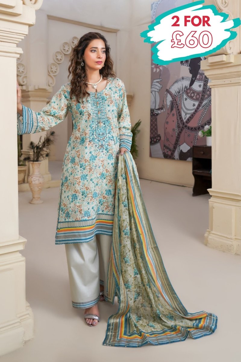 Munira Lawn 3 Piece Pakistani Suit MUN573 - Designer dhaage