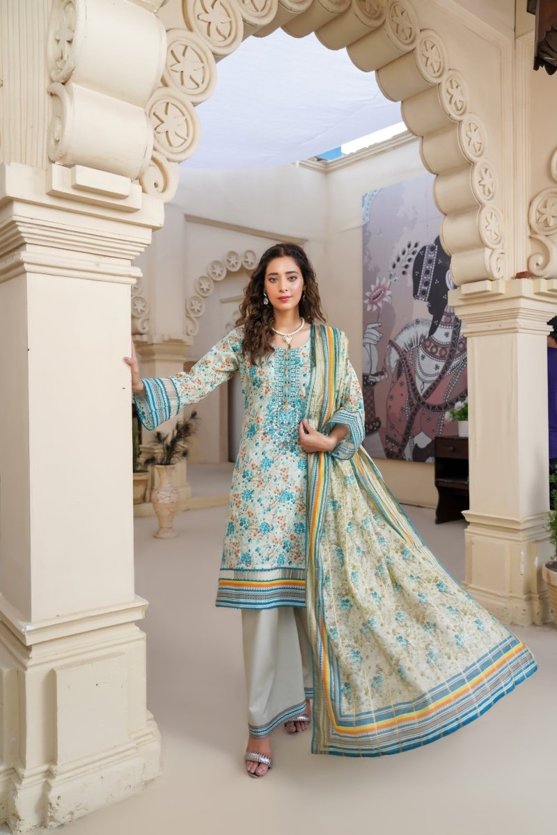 Munira Lawn 3 Piece Pakistani Suit MUN573 - Designer dhaage