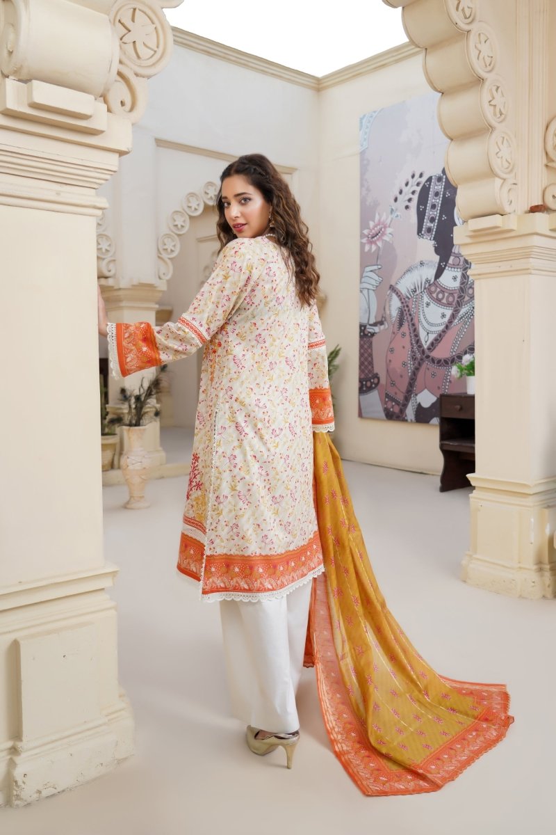 Munira Lawn 3 Piece Pakistani Suit MUN574 - Designer dhaage