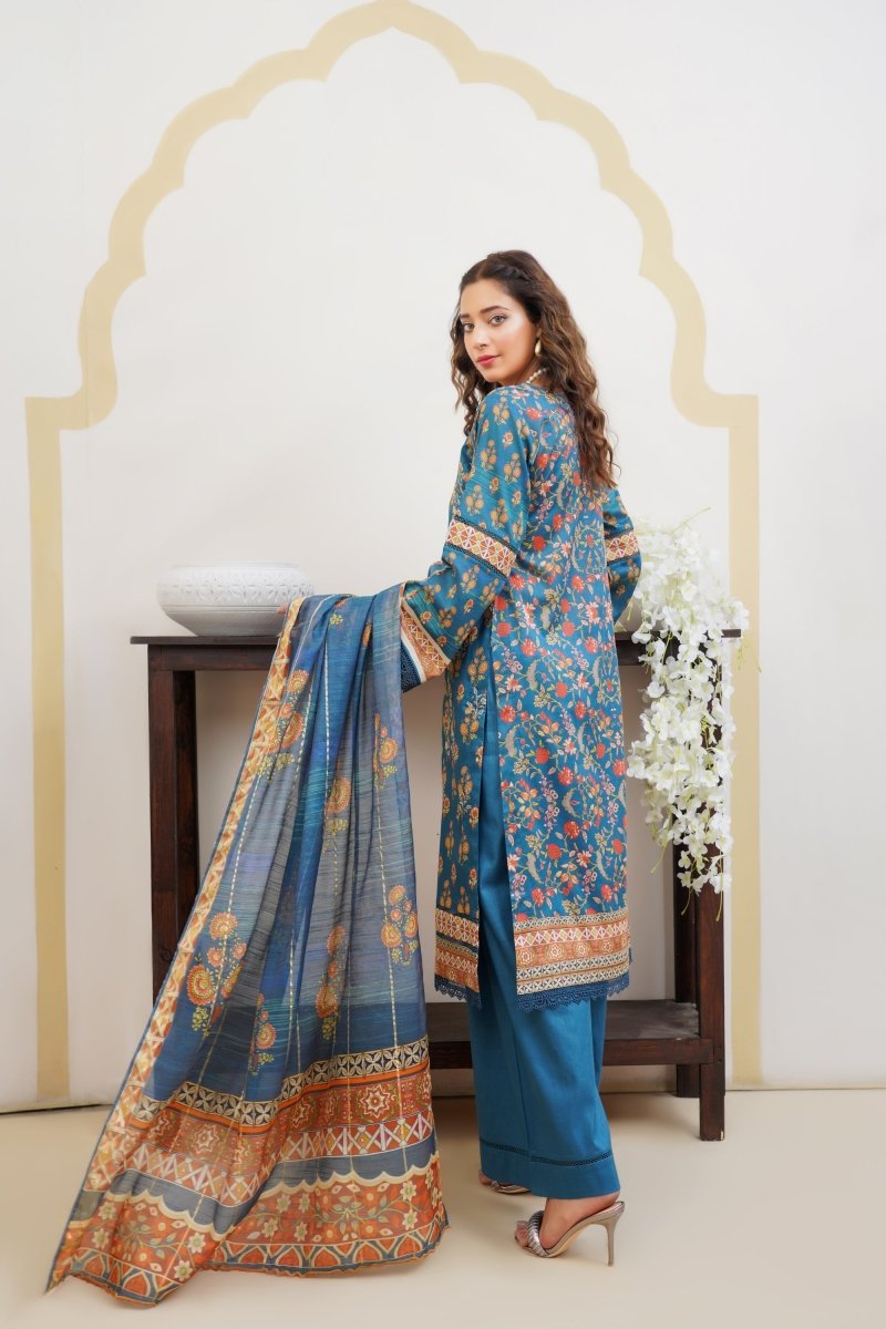 Munira Lawn 3 Piece Pakistani Suit MUN575 - Designer dhaage