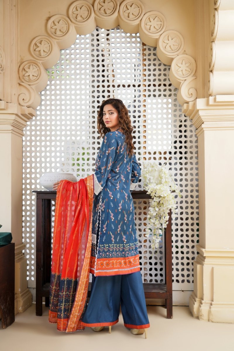 Munira Lawn 3 Piece Pakistani Suit MUN576 - Designer dhaage