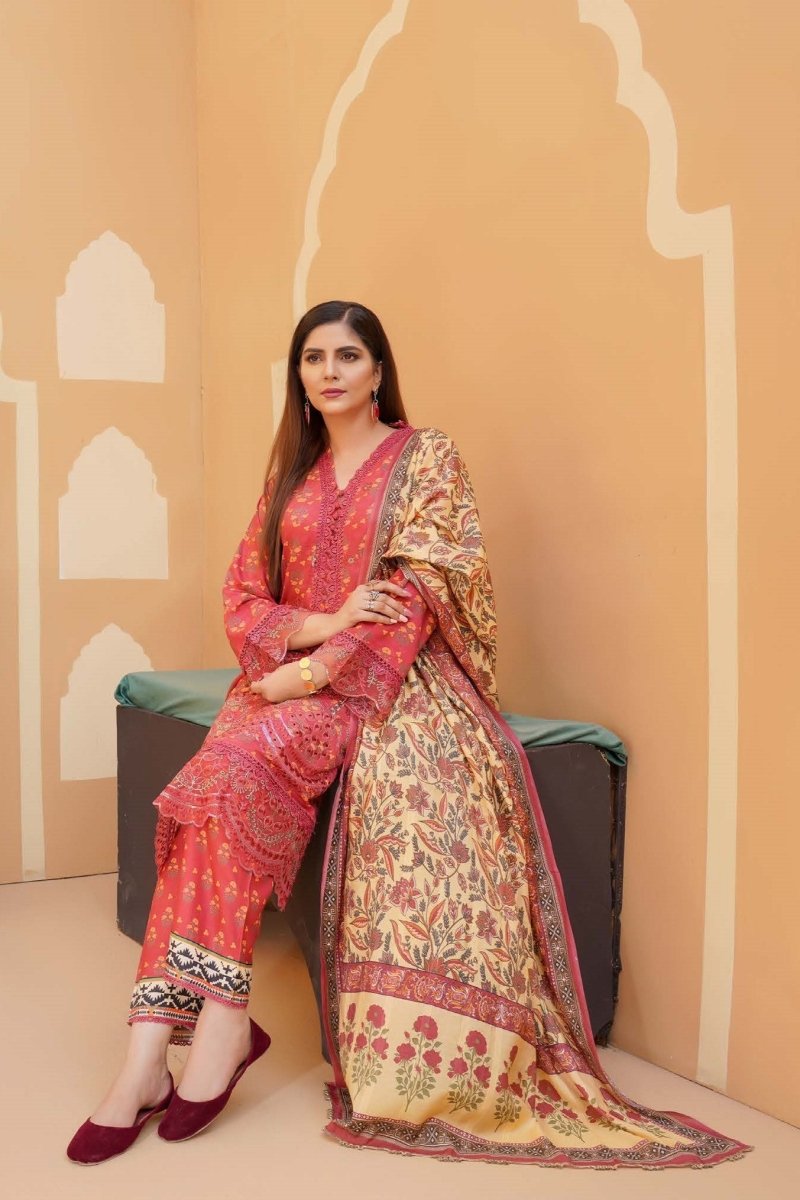 Munira Linen 3 Piece Pakistani Suit MUN594 - Designer dhaage