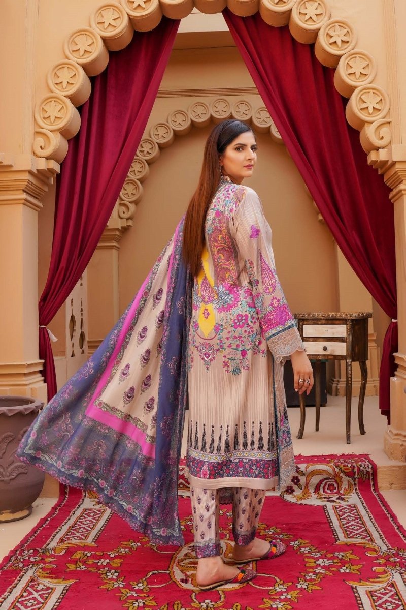 Munira Linen 3 Piece Pakistani Suit MUN596 - Designer dhaage