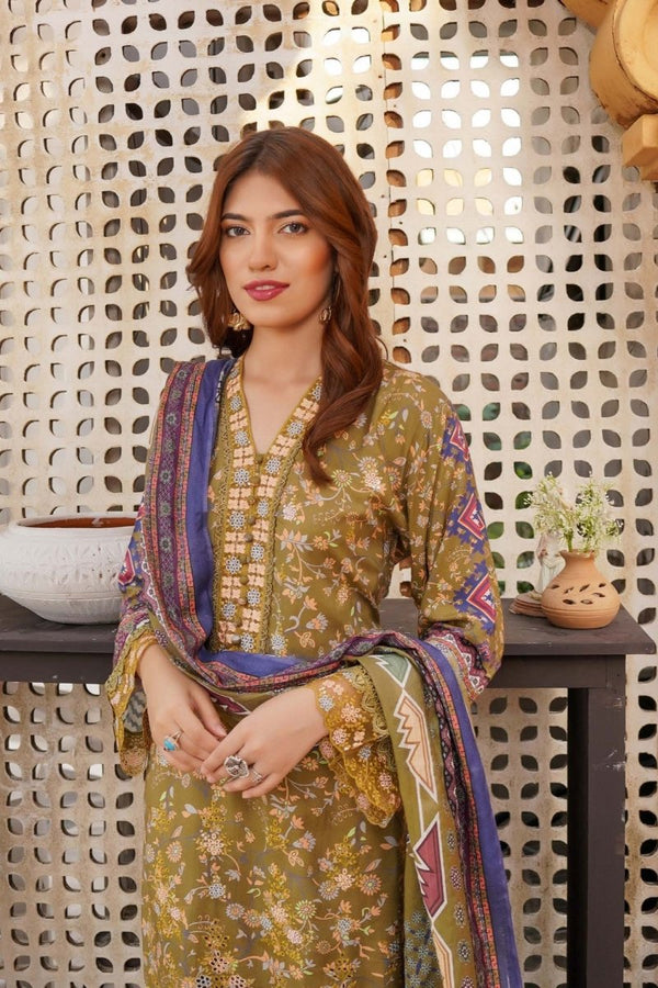 Munira Linen 3 Piece Pakistani Suit MUN599 - Designer dhaage