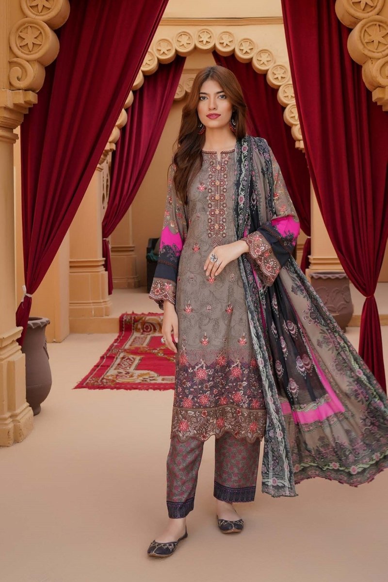 Munira Linen 3 Piece Pakistani Suit MUN600 - Designer dhaage