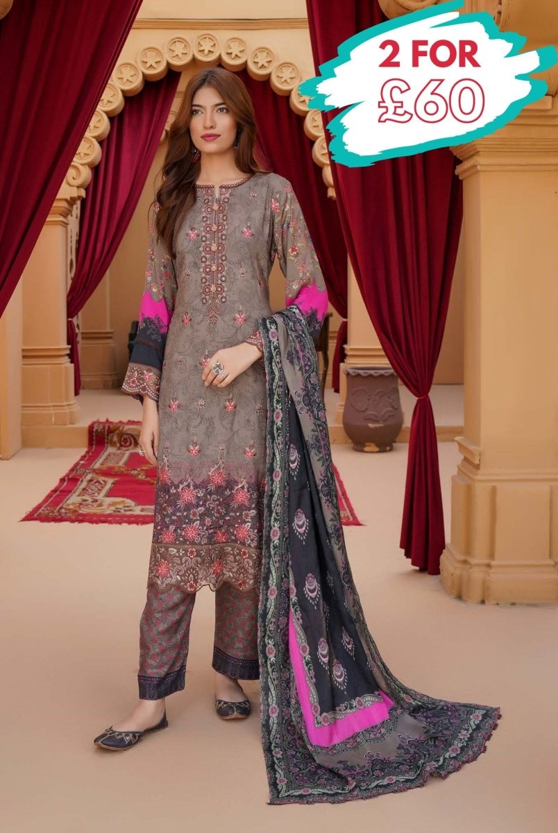 Munira Linen 3 Piece Pakistani Suit MUN600 - Designer dhaage