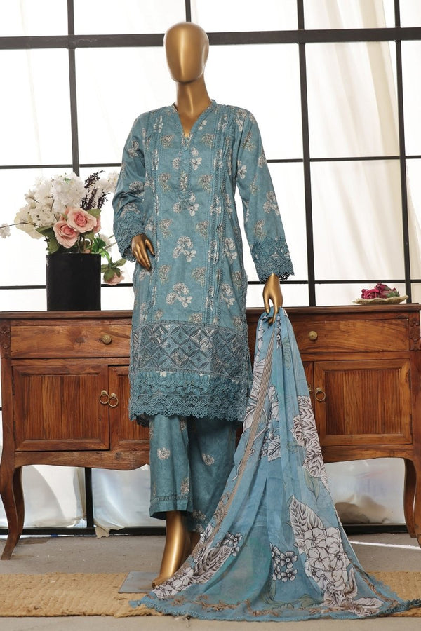 Sada Bahar Lawn Lacework Pakistani Suit SBA113 - Designer dhaage