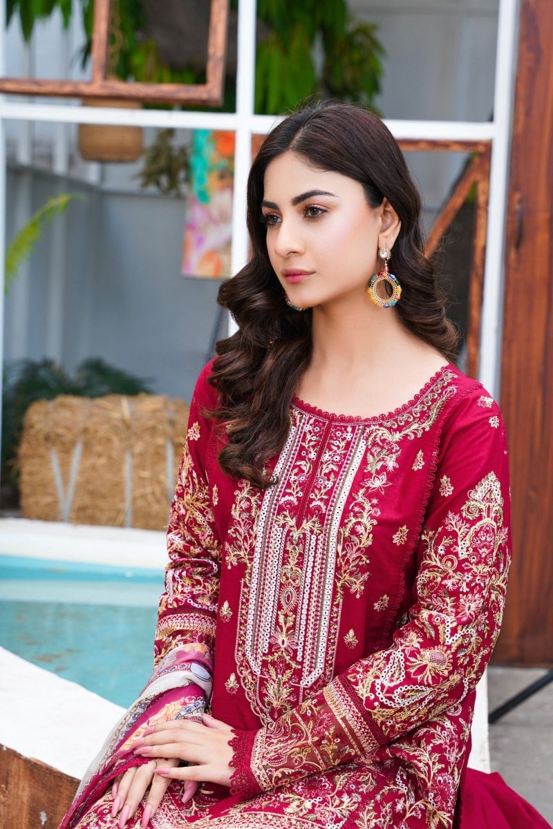 Sajni Embroidered Cotton Pakistani Suit SAJ09 - Designer dhaage