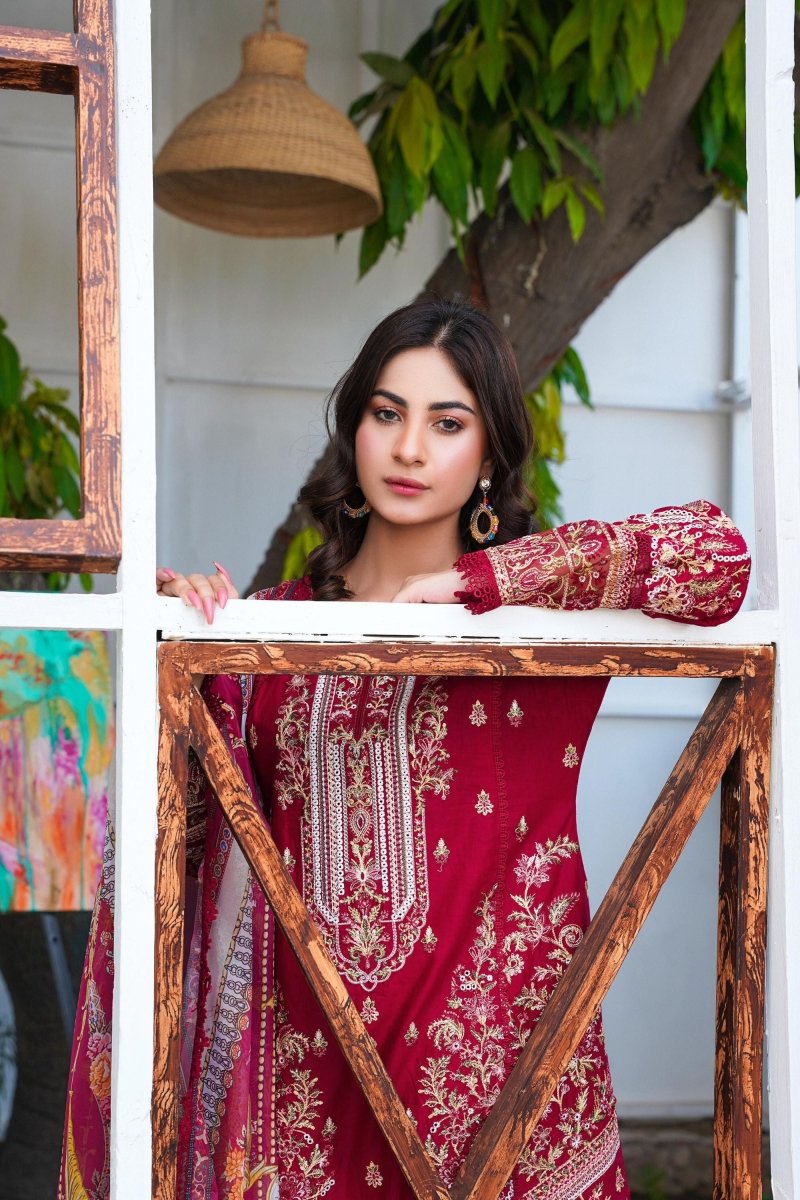 Sajni Embroidered Cotton Pakistani Suit SAJ09 - Designer dhaage