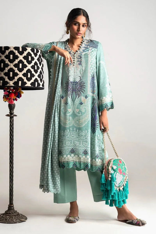 Sana Safinaz Mahay 10B Linen 3 Piece Suit SAN290 - Designer dhaage