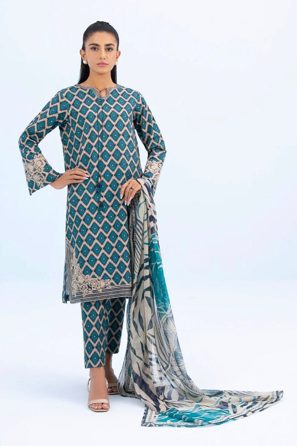 Sapphire Embroidered Khaddar 3 Piece Suit SAP180 - Designer dhaage