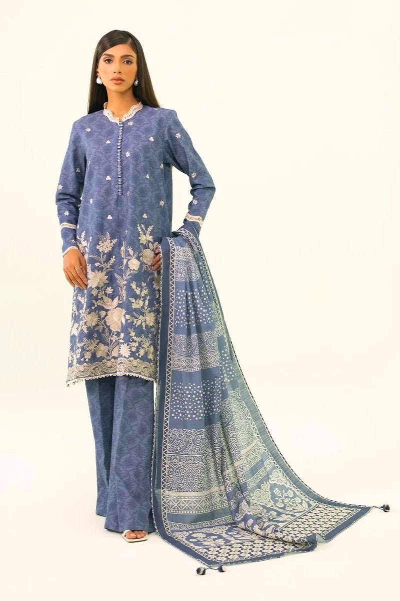 Sapphire Embroidered Khaddar 3 Piece Suit SAP184 - Designer dhaage