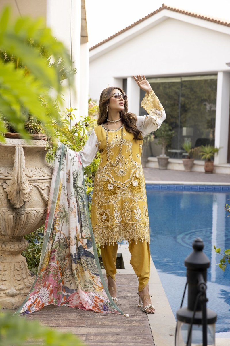 Simrans Ivana Luxury Lawn Chikankari Pakistani Suit SIM181 - Designer dhaage