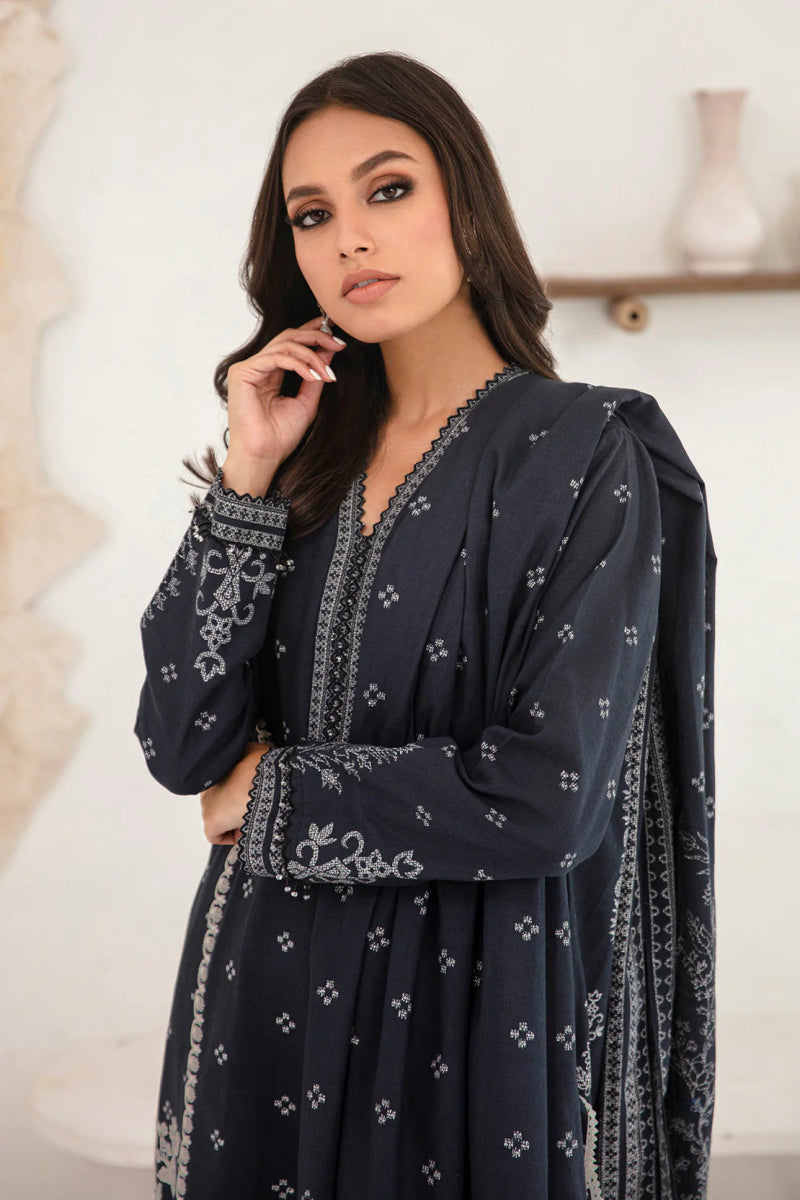 So Kamal Embroidered Khaddar 3 Piece Suit SKA69 - Designer dhaage