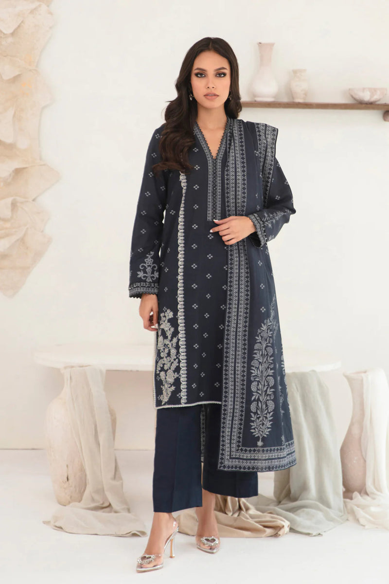 So Kamal Embroidered Khaddar 3 Piece Suit SKA69 - Designer dhaage