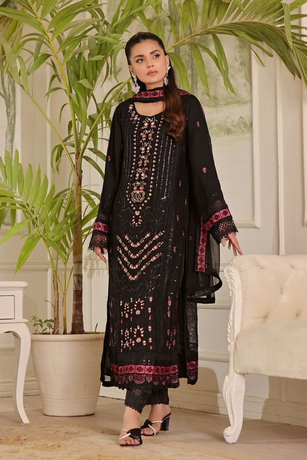 Wardah Uzair Embellished Chiffon Pakistani Wedding Wear WAR24 - Designer dhaage