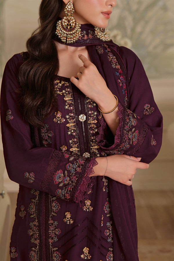 Wardah Uzair Embellished Chiffon Pakistani Wedding Wear WAR25 - Designer dhaage