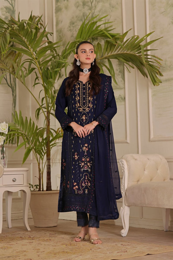 Wardah Uzair Embellished Chiffon Pakistani Wedding Wear WAR26 - Designer dhaage