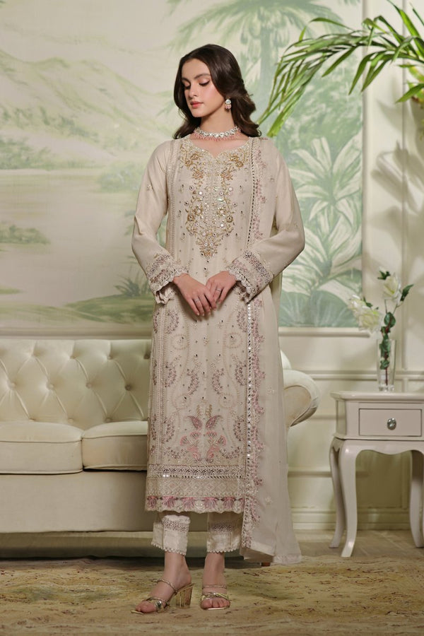 Wardah Uzair Embellished Chiffon Pakistani Wedding Wear WAR27 - Designer dhaage