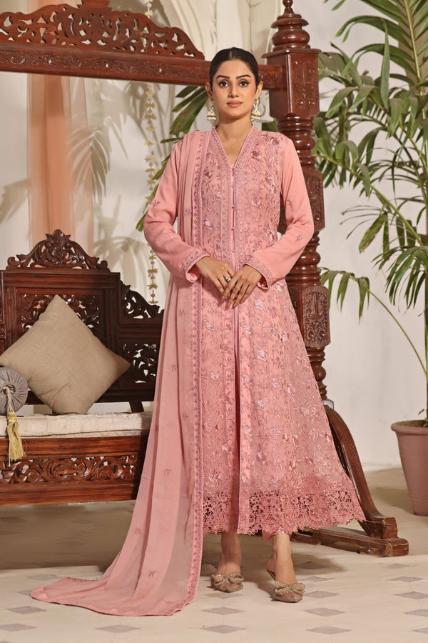 Wardah Uzair Pakistani Chiffon Gown Maxi Dress WAR29 - Designer dhaage